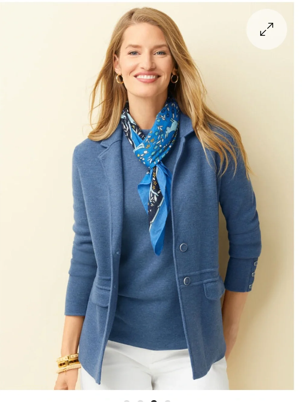 Talbots 100% Merino Wool Sweater Blazer Jacket. Size XL.